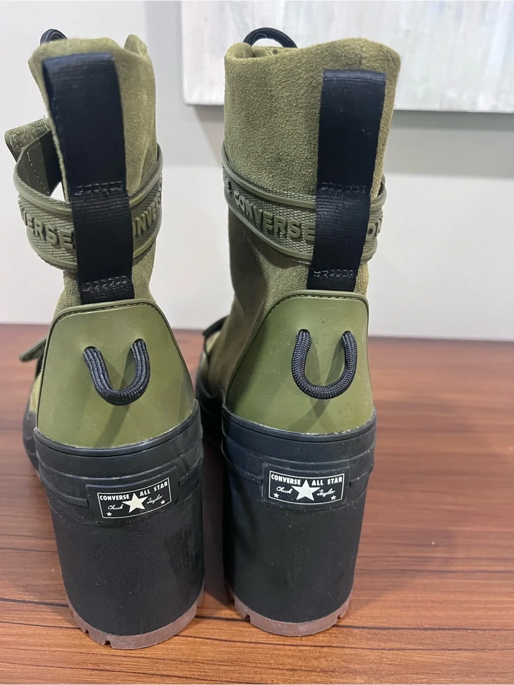 Converse Chuck Taylor All Star GR82 Platform Combat Boots Dark Moss Green 10